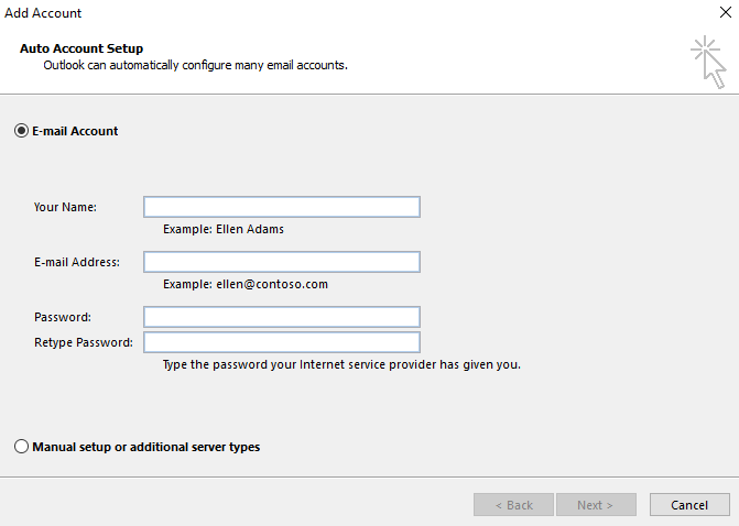 Automatic outlook configuration