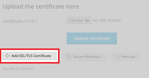 Add SSL/TLS in Plesk