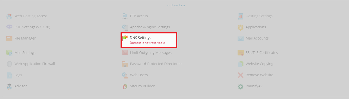 Plesk DNS Settings