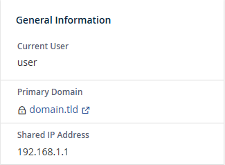 Server IP visible in cPanel