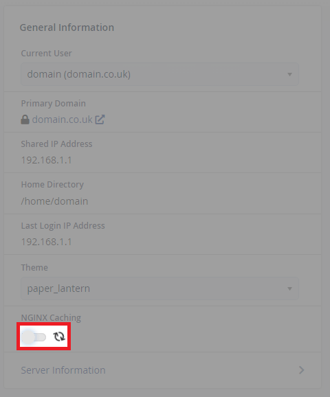 Enable Nginx in cPanel