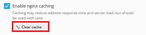 Clear cache in Plesk