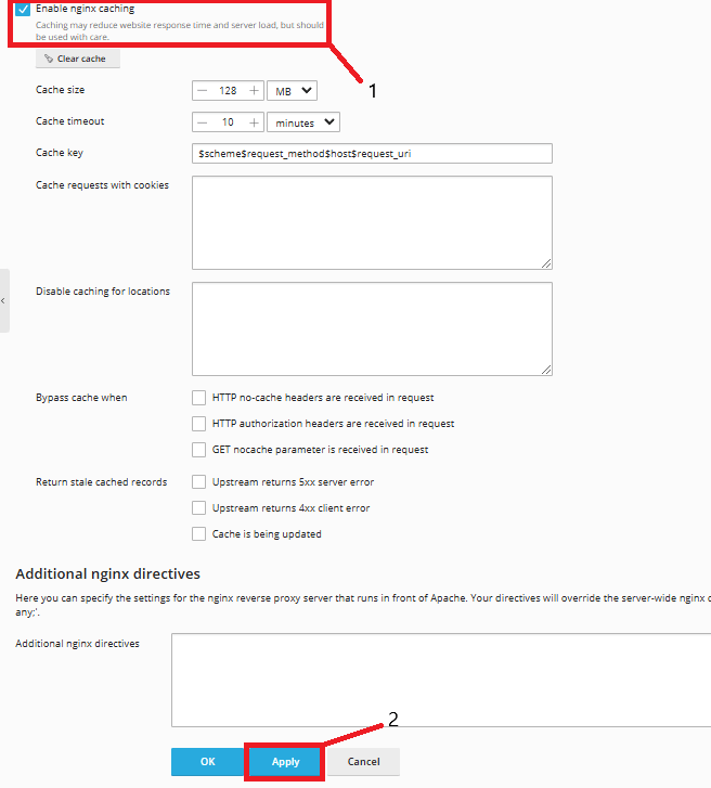 Enable & Disable Nginx in Plesk