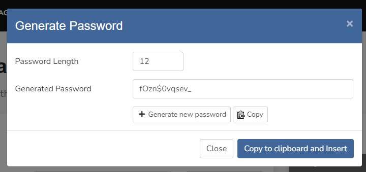 Client Area Password Generator