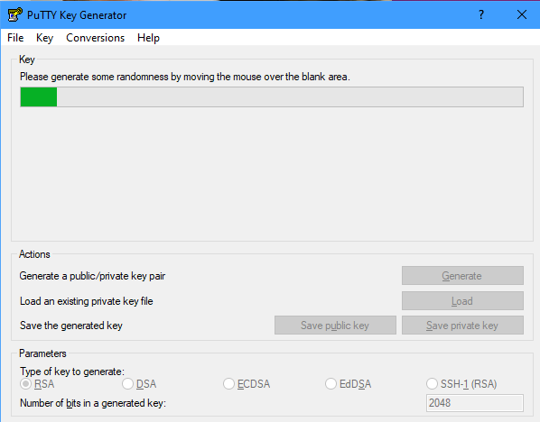 Generate SSH keypair in PuTTYgen