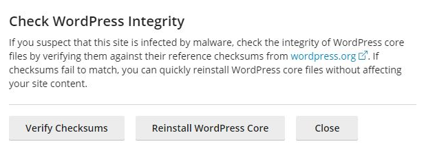Check WordPress Integrity