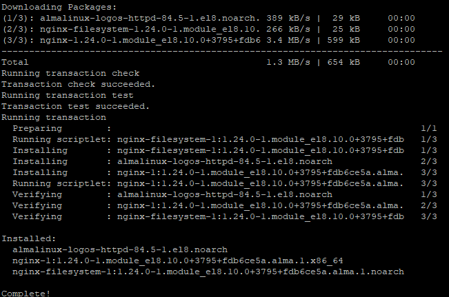 Install NGINX with DNF