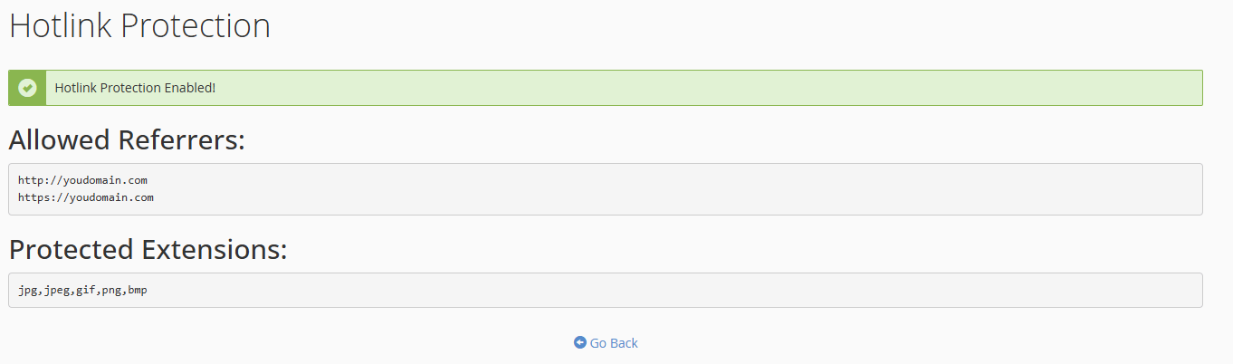 Hotlink Protection enabled