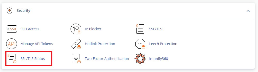 SSL/TLS Status in cPanel