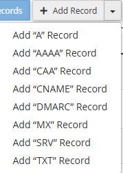Zone type dropdown