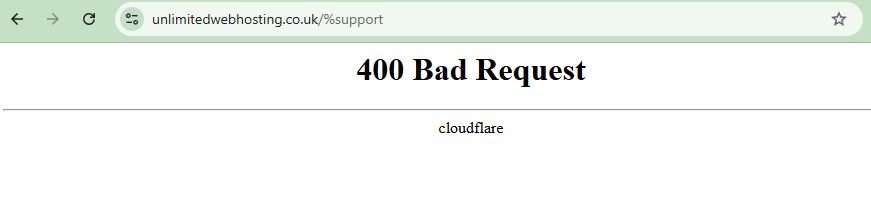 400 bad request warning shown in google chrome