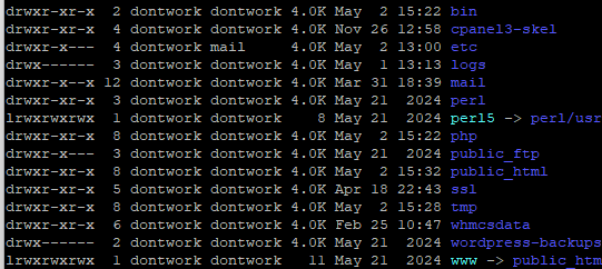 File ownership shown on the command line.