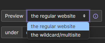 Dropdown site type selector