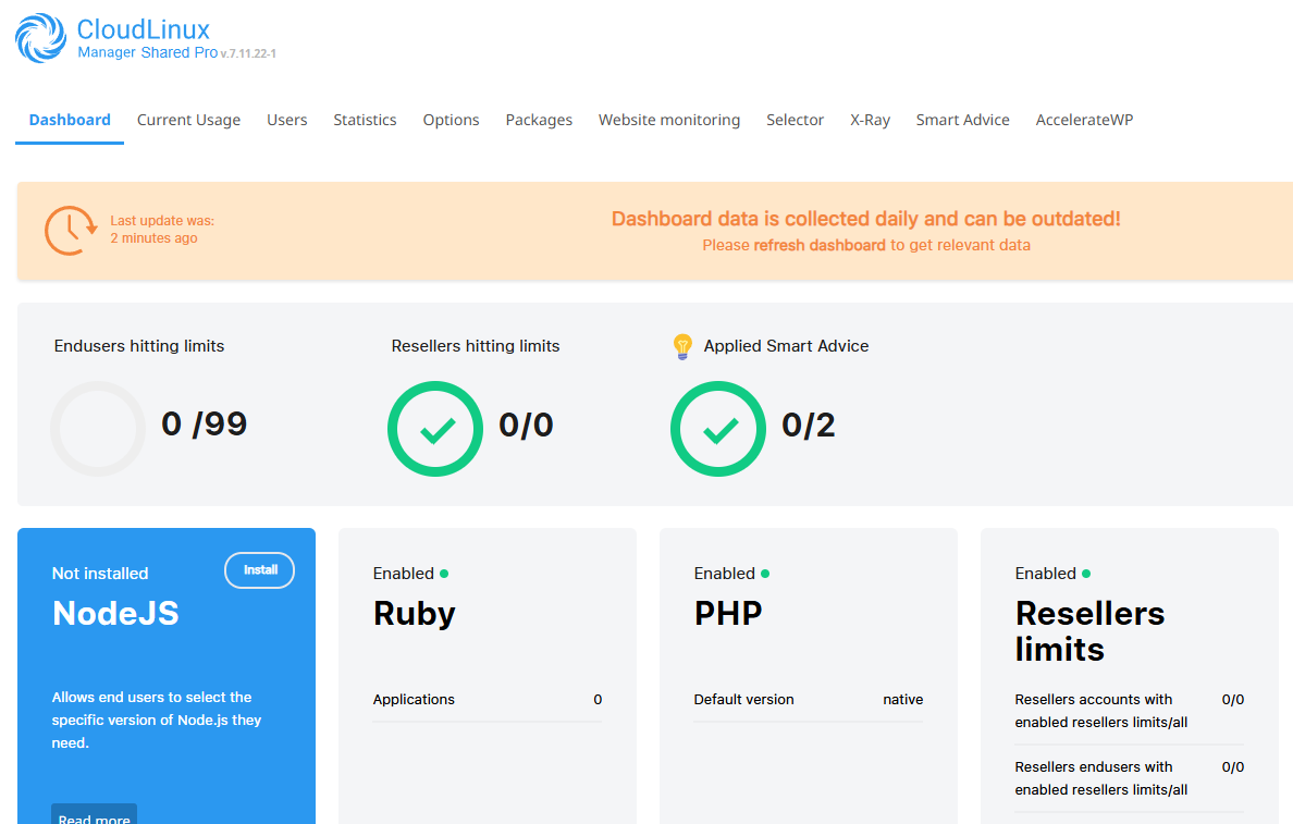 LVE Dashboard