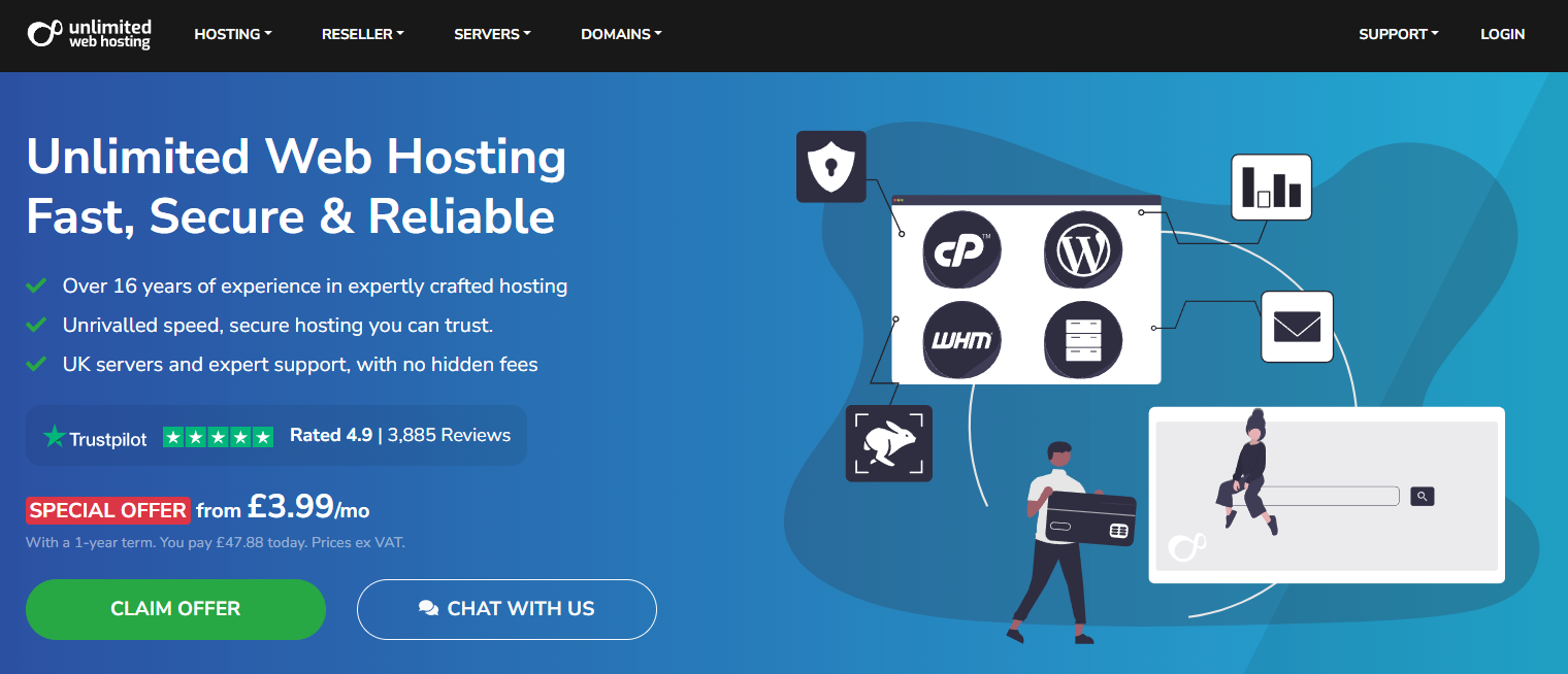 Unlimited Web hosting index page