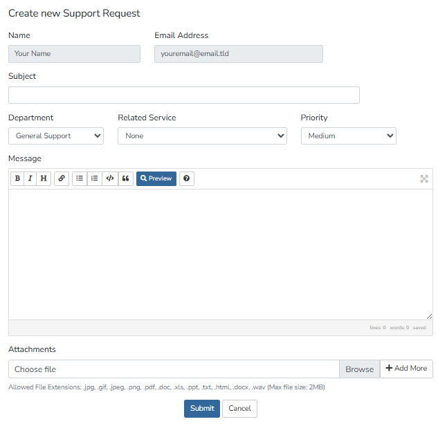 Unlimited Web Hosting Ticket Options