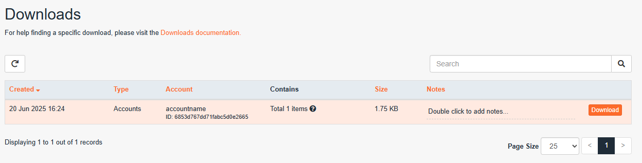 JetBackup 5 Downloads page